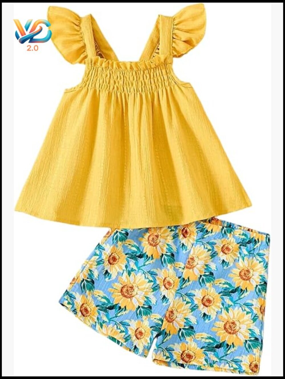Toddler Girl Sleeveless Swing Top Shorts Set Summer Cute Floral 2-Piece Outfit